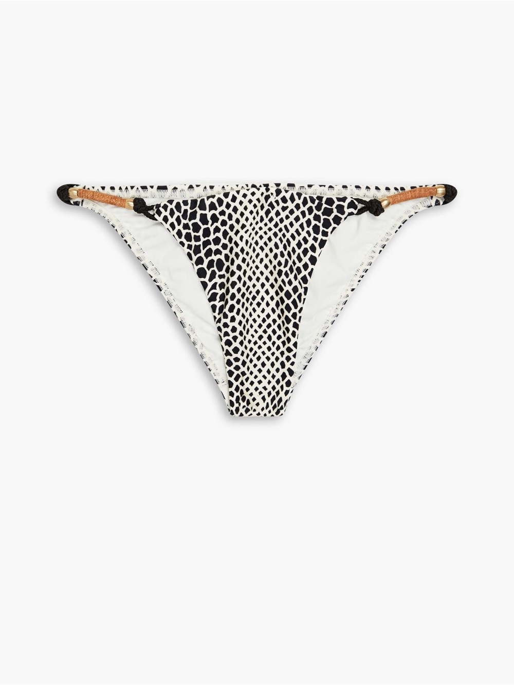 ViX Paula Hermanny Elis Embellished Printed Low-Rise Bikini Briefs L